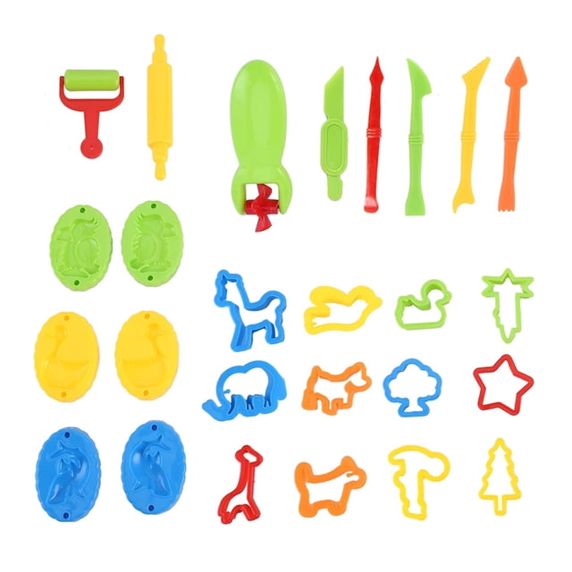 26pcs Kids Clay Dough Tools Kit Plastic Play Dough Cutters Set with Assorted Animal Shapes Molds