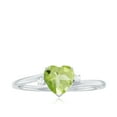 thumbnail image 4 of Rosec Jewels Peridot Heart Solitaire Ring with Diamond, Promise Ring for Her, 6 MM, 925 Sterling Silver, US 4.00, 4 of 9