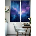 thumbnail image 4 of Starry Sky Sheer Curtains 63 inches Long 2 Panels Set Color Night Sky Nature Scenery Modernism Sheer Window Curtain Rod Pocket Voile Drapes for Living Room/Bedroom, Each 52" W x 63" L, 4 of 7