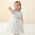 thumbnail image 4 of Toddler Girls Elegant Floral Lace Flower Dress Wedding Baptism Pageant Formal Gown, 4 of 5