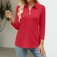 thumbnail image 3 of Seductiva Women's Classic-Fit Short Sleeve Women's 3/4 Sleeve Tops V Neck Button Shirts Casual Basic Tees Blouse Casual Dressy Fashion Trendy Clothes 2025 Summer Casual Tee Tops, 3 of 6
