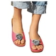 thumbnail image 4 of LEEYNEER Women Sandals Clearance 2023! Women‘s Platform Wedge Sandals with Arch Support Casual Flower Slippers Fish Mouth Shoes Thick Sole Sloping Heel Sandals Summer Athletic Outdoor Bea, 4 of 6