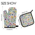 thumbnail image 2 of Yayeee Oven Mitts and Pot Holder Set of 4 Heat Resistant Kitchen Gloves Baking Hot Pad, Green Wildflower Pattern, 2 of 5
