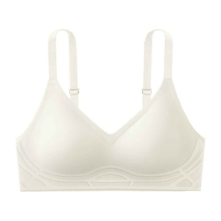 Zshosam Women s Bralettes Bras No Underwire Wireless Seamless Unlined Comfort Sports Bra(White XXL)