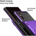 thumbnail image 3 of Case for Galaxy Note 10 Case Wallet 4-Slot Pocket Credit Card ID Holder Scratch Resistant Dual Layer Protective Bumper Rugged Rubber Armor Hard Shell Cover for Samsung Galaxy Note 10 Purple, 3 of 11
