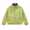 thumbnail image 2 of Cethrio Girls Fleece Jackets, Lightweight Zip up Stand up Collar Warm Winter Outerwear Green Size 7-8 T, 2 of 6