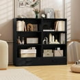 thumbnail image 2 of 4-Tier Bookcase with Drawer, Wooden Cube Storage Organizer, Modern Display Shelf, Small Bookshelf for Small Spaces, 42.5" Tall Book Shelf for Classroom, 's Room, Bedroom (Black), 2 of 16