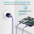 thumbnail image 2 of Hootek 2 Port Fast Charger 2 Pack Dual Port USB Adapter 2.1A Type-C Wall Charger, Quick Charger with 2 Pack 6FT USB-C Cable Cord Nylon Braided Fast Charging for Samsung, Purple, 2 of 7