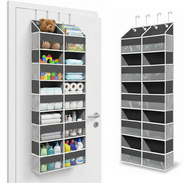 Organizador Camkey de 10 bolsillos para colgar sobre la puerta, tela resistente