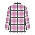 thumbnail image 4 of UAMVSH Blouses for Women Dressy Casual Lapel Button Long Sleeve Tops Lightweight Loose Fit Plaid Shirts Fashion Clothing, 4 of 5