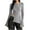 Gray, variant on ​Women Blouses Casual Ribbed Knit Long Sleeve Top Dramatic Flared Sleeves Asymmetric Hem Keyhole Detail Comfort Stretch Fit Khaki S