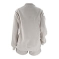 thumbnail image 7 of YYDGH Women 2 Piece Outfits Sweatsuit Oversized Half Zip Collared Sweatshirt & Short Set Lounge Wear Tracksuit Sets Gray S, 7 of 7