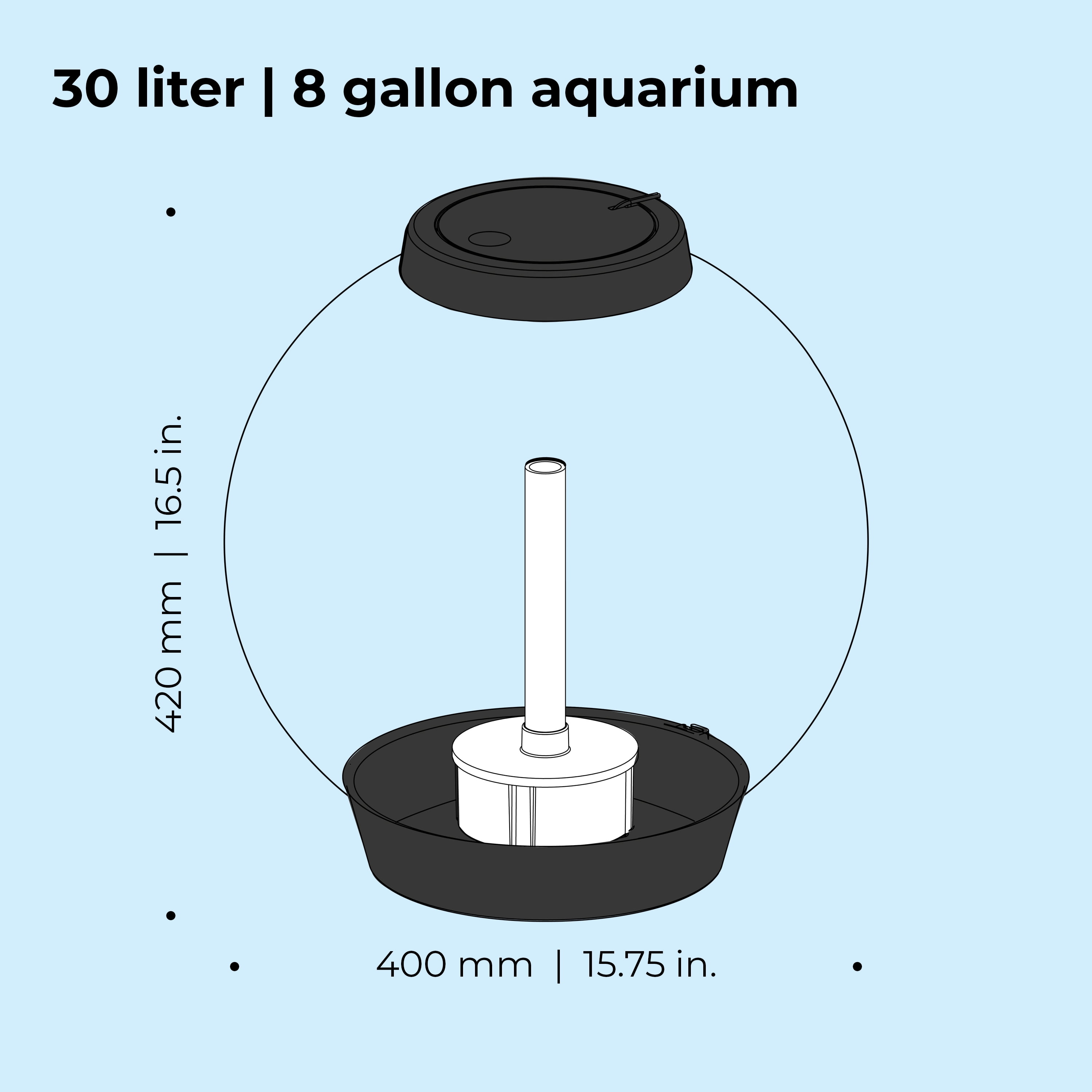 biOrb CLASSIC 30 Aquarium with Standard Light - 8 Gallon, Black