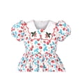 thumbnail image 4 of Robe Fille Col Pétale en Coton Broderie Fraise Vintage 8 Ans, 4 of 6