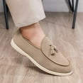 thumbnail image 4 of Men's Casual Loafers Slip On Leather Shoes Comfortable Lightweight Driving Shoes Male Moccasins Classic Penny Loafer Flats Boat Shoes Outdoor Walking Shoes, 4 of 12