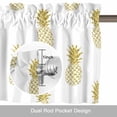 thumbnail image 6 of Yellow Pineapple Valance Curtain for Windows Abstract Fruit White Background Modern Rod Pocket Curtain Valances Short Window Treatments Panels for Kitchen Bathroom Laundry Room Basement 60 x 18 Inch, 6 of 9