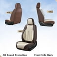 thumbnail image 5 of Coverado 5 Seats Full Set Car Seat Covers, Waterproof Premium Leather Auto Seat Protectors, Luxury Car Interior Universal Fit Most Sedan, SUVs and Pickup, Brown&Beige, 5 of 8