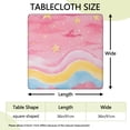 thumbnail image 2 of Colorful Cloud Star Pattern Square Fitted Tablecloth with Elastic Edge,Square Table Cover,Washable Elastic Table Cover for Home Kitchen Party Decor 36"x36", 2 of 6