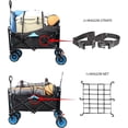 thumbnail image 6 of Collapsible Heavy Duty Beach Wagon Cart, Outdoor Folding Utility Camping Garden Beach Cart with Universal Wheels, Adjustable Handle Shopping Cart (Black&Blue), 6 of 6