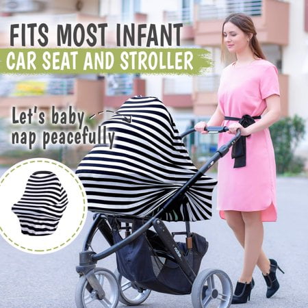 Babarla Baby Carseat Canopy Cover All In 1 Nursing Breastfeeding Covers Up Canopies For Baby Boys Girls Stroller Covers Black