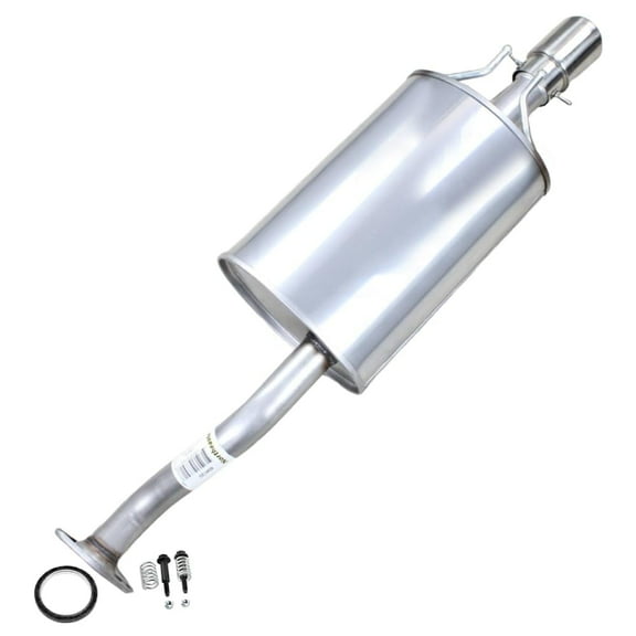 Stainless Steel Exhaust Rear Muffler With Tip Fits 2006-2011 Honda Civic 1.3L & 1.8L - Direct Fit