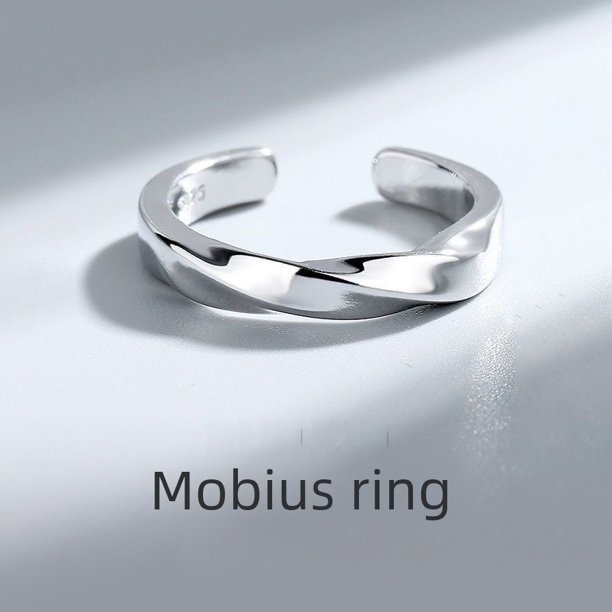 Anillo Mobius Anillo para hombre Diseño de nicho de moda Apertura Anillo para pareja Dedo índice Retro Luz Lujo Alta gama Sentido