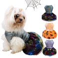 thumbnail image 2 of PENGXIANG Robe pour Animaux de Compagnie Paillettes Surface Large Ourlet Élastique Doux Confortable Cosplay Forme Citrouille Vacances Thème Chien Tenue pour Festival, 2 of 10