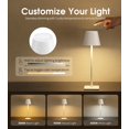 thumbnail image 3 of 3 Pack Cordless Table Lamp, Battery Operated Lamp - Portable Waterproof Rechargeable Table Lamp w/ 3 Color Temps & Stepless Dimming for Dinner, Desk, Cafe, Outdoor (White), 3 of 14