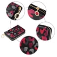 thumbnail image 3 of PU Leather Zipper Card Case Credit Card Holder Small Wallets Black and Red Leopard Print, 3 of 7