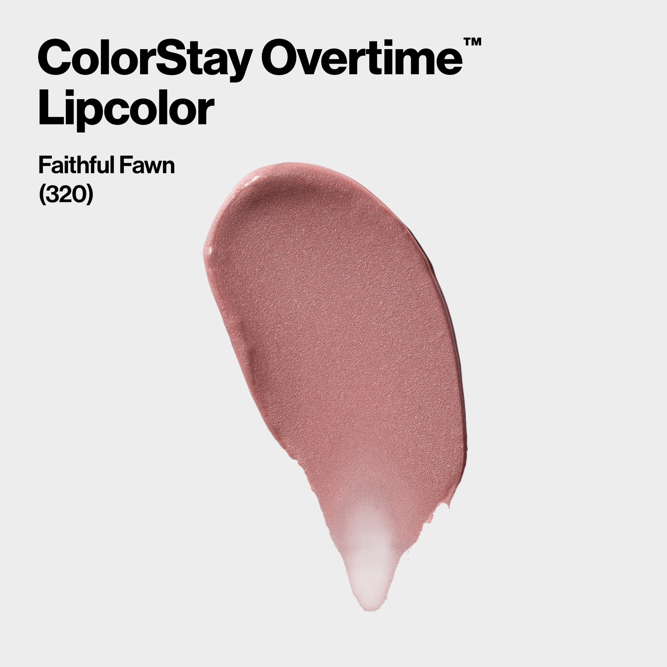 (3 pack) Revlon ColorStay Overtime Longwearing Gloss Lipstick with Vitamin E, 320 Faithful Fawn, 0.07 fl oz