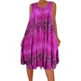 thumbnail image 4 of Vestido Estampado Chaleco Camiseta Vestido corto Sin mangas Mujer Ropa de verano, Morado, XXL sidaley AP002136-21, 4 of 5