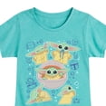 thumbnail image 3 of Star Wars - Grogu Stickers - Youth Girls Fitted Short Sleeve T-Shirt, 3 of 5