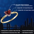 thumbnail image 2 of Gem Stone King 14K Two Tone Gold Red Zirconia Solitaire Engagement Ring for Women | 0.44 Cttw | Heart Shape 5MM | Gemstone Birthstone | Size 7, 2 of 6