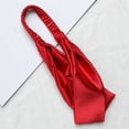 thumbnail image 4 of Fgnfyis Knotted Headband for Women Korean Style Pleated Headband Washing Face Bathing Makeup Stretchy Bandana Hair Bandana Red One Size, 4 of 4