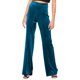 thumbnail image 1 of Pantalones de algodón de color liso y cintura media para mujer: corte recto holgado con bolsillos laterales, pantalones informales para deporte/uso diario, 1 of 7