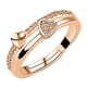 thumbnail image 1 of Fiudx Anillo de Corazón, Banda Abierta de Cobre y Circonita, Plata y Oro, Ajustable, Ideal para Regalar, Alegría para Amigas, Expresión de Amor Sincero, Elegancia para El Día a Día., 1 of 2