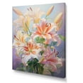 thumbnail image 2 of Designart "Pink Yellow Lilies love expression" Floral Wall Art Living Room, 2 of 5