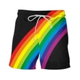 thumbnail image 3 of DDAPJ pyju Big and Tall Swim Trunks for Men LGBT Pride Rainbow Flag Printed Drawstring Beach Shorts Quick Dry Surfing Board Shorts with Pockets 2025 Black 4XL, 3 of 8