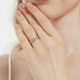 thumbnail image 6 of BERRICLE Sterling Silver Wedding Rings Channel Set Round Cut Cubic Zirconia CZ Anniversary Curved Half Eternity Ring for Women, Rhodium Plated Size 9, 6 of 9