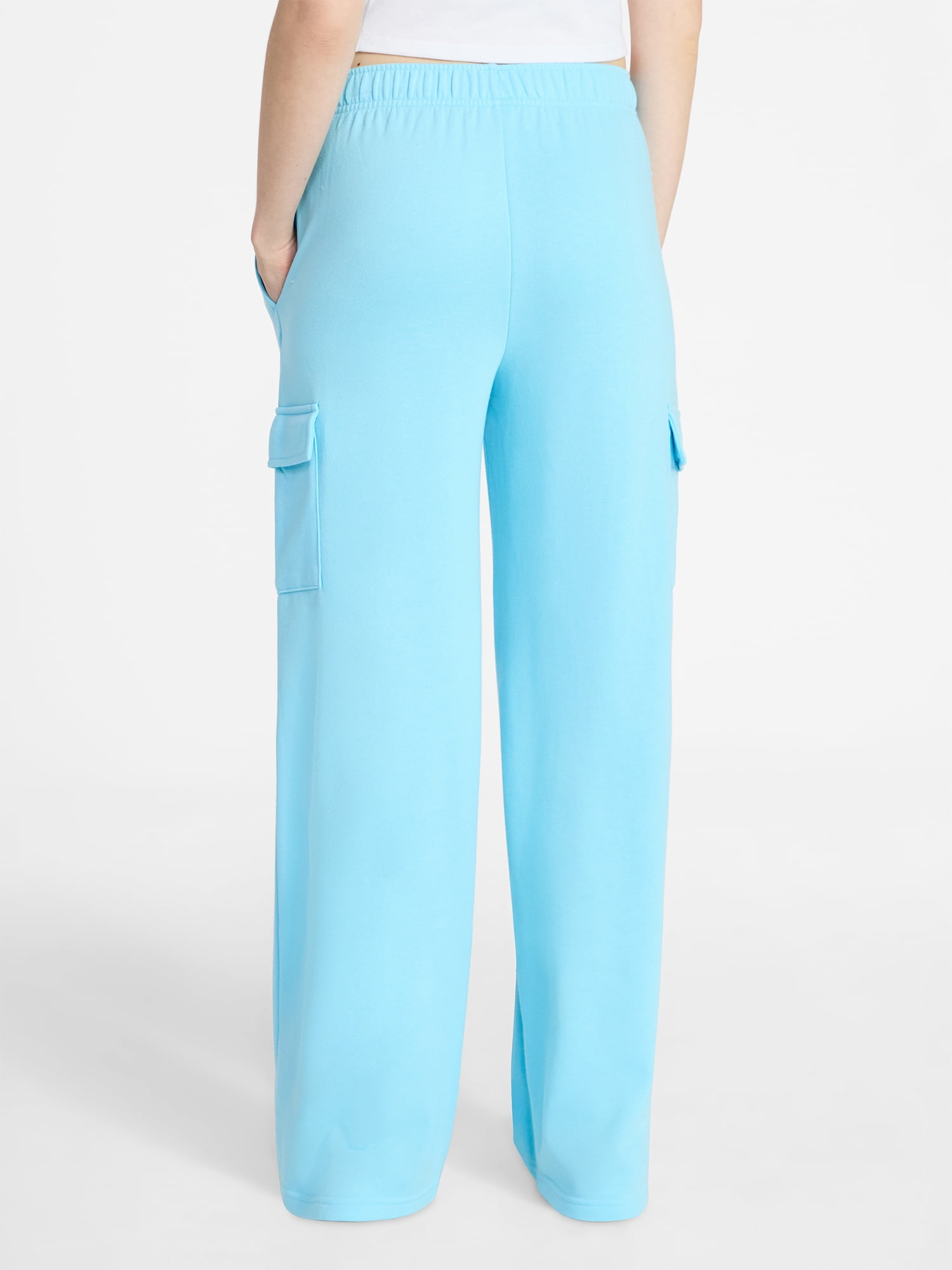 No Boundaries French Terry Cargo Pants, 30" Inseam, Women's XXS-XXL
