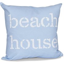 Simply Daisy 16" x 16" Beach House Word Print Outdoor Pillow
