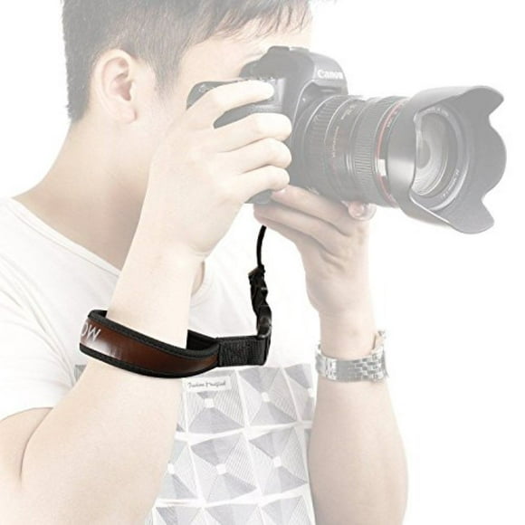 Movo Photo NS-6 Bracelet en Néoprène avec Clip de Libération Rapide (Attache Solidement via Support de Trépied) - pour Canon EOS, Nikon, Sony, Olympus, Pentax et Panasonic DSLR et Appareils Photo Sans Miroir