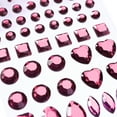 thumbnail image 4 of FRCOLOR crystal stickers Self-adhesive Acrylic Crystal Rhinestone Jewels Gems Sticker Sheets Assorted Various Shapes (Pink),5.12"X2.95"X0.2", 4 of 4