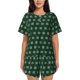 thumbnail image 1 of Fotbe Green Buffalo Plaid Merry Christmas Conjunto de Pijama Estampado para Mujer, 2 Piezas, Ropa de Dormir con Camiseta de Manga Corta y Shorts Suaves-3X-Large, 1 of 6