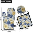 thumbnail image 6 of Pioneer Flower Kitchen Oven Mitt and Pot Holder Sets 4 Pcs for Baking, Cooking and Grilling, Heat Resistant Up To 392 °F, 6 of 7