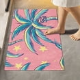 thumbnail image 6 of Toilet Rug U-Shaped Bathroom Rugs Non-Slip Soft Plush Machine Washable Contour Bath Mat Retro Vintage Palm Tree 24x20, 6 of 9