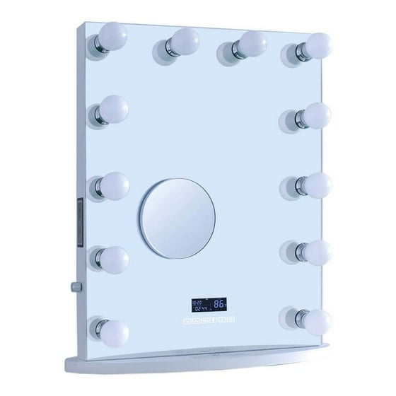 Reigncharm Hollywood Vanity Mirror With Bluetooth Audio Enabled Speakers 12 Led Lights 3x Magnifying 22 W X 29 H