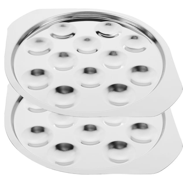 Minkissy 2Pcs Snail Plate Stainless Steel Baking Dish for Cooking at Home