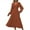 Orange, variant on Uaswgudfs V-Neck Long Sleeve Textured Midi Dress for Women - Summer Casual Flowy Dress with Cinched Waist, Office & Evening Event Ready Army Green XL