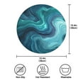 thumbnail image 4 of Round Placemats Set of 1 Heat Resistant Washable Kitchen Table Decorations 15.4in Dark Blue Ocean Waves, 4 of 7